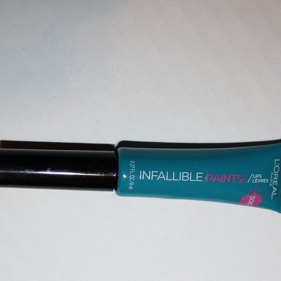 L'oreal Infallible Paints Lips 306 Domineering Teal Lip Color Paint .27 oz Tube - Picture 2 of 9